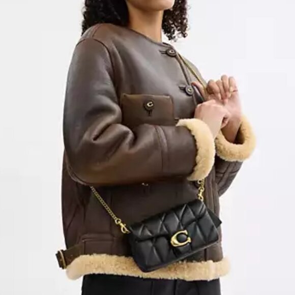 NWT ✅ COACH Tabby Crossbody Wristlet Pillow Quilting CP018 BLACK / GOLD ⭐ NWT - Picture 7 of 16
